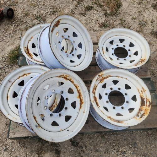6 16"x7 8x6.5 Trailer rims