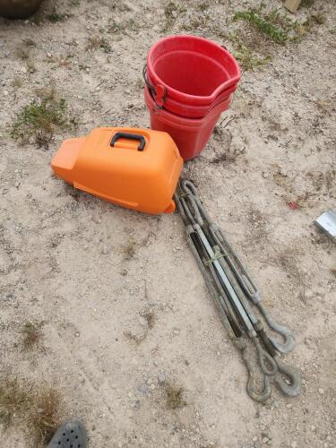 Stihl chainsaw case, 4 feed buckets, 15" turnbuckles