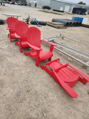 4 Composite folding Adirondack chairs