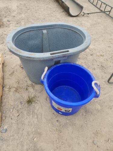 65Gal water trough, 2.5bu tub