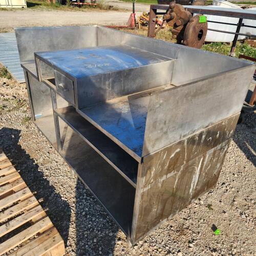 Stainless table 62"L 30"W 39"H