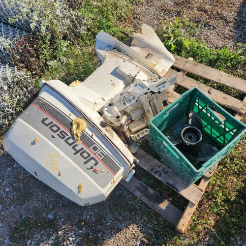 90hp Johnson boat motor untested as is