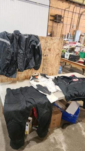 Various sized bikers gear