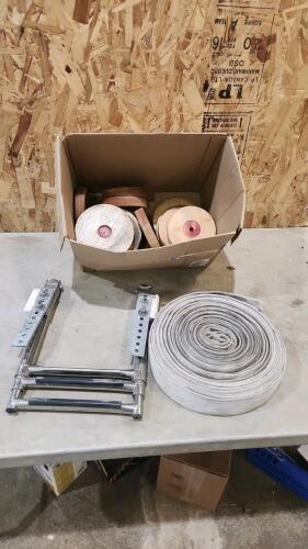 Boat ladder, 1 1/2" collapsible hose, wooden wheels