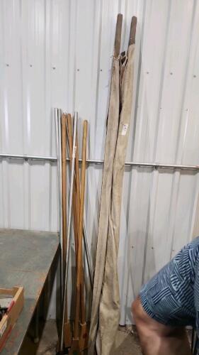 Shuffle board stick, war time stretcher