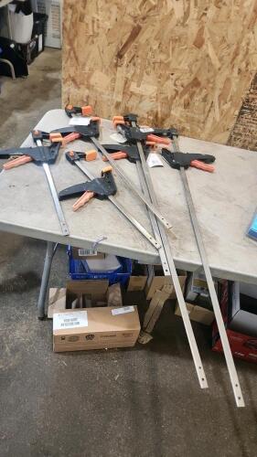 Various sized quick clamps
