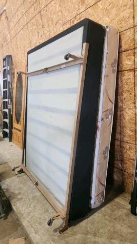 Queen sized box spring & mattress w roller frame