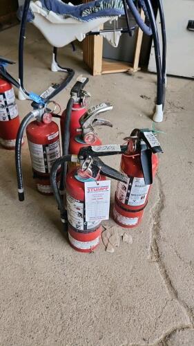 5- 12" Charged fire extinguishers