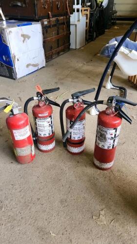 4- 12" Charged fire extinguishers