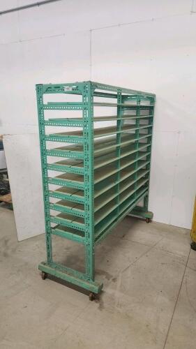 Metal framed rolling shelf