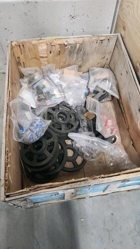 Assorted bearings, pushings, pulleys