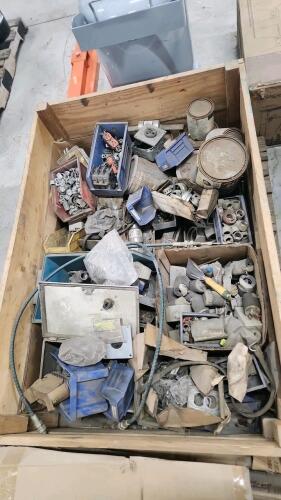 Crate of various electrical components