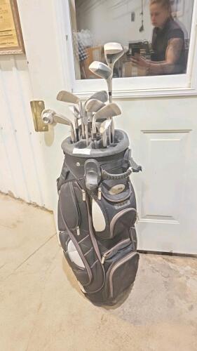 Assorted Golf clubs & bag