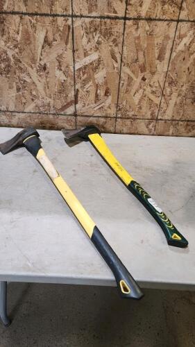 2 Fiberglass handled splitting axes