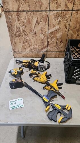 Dewalt tools as is, quick clamps