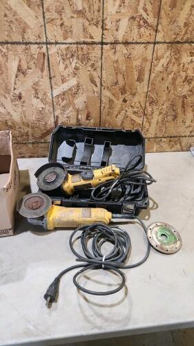 2- 4 1/2" Dewalt angle grinders