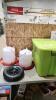 Wheelbarrow wheel, 2 poultry waterers, tub
