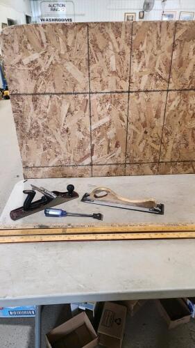 Vintage & other yard sticks, planes, etc.