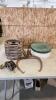 Septic extender, wooden pulley, tongs