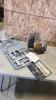 Wood turning lathe, tap & die set, steel bits