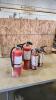 1 Charged & 3 discharged fire extinguishers