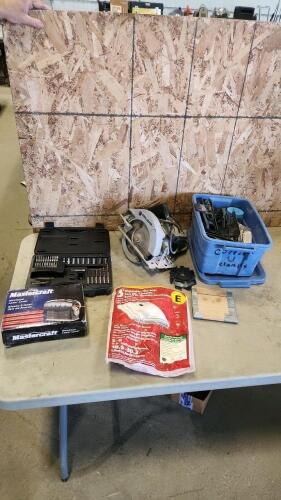 Skilsaw, , laser level, bit set, etc.