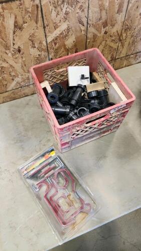 Cabinet leveling feet, organizing hooks