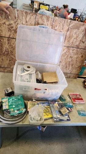 Assorted fasteners, jigsaw blades, etc.