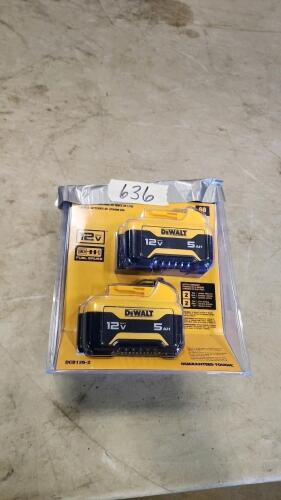 2 Dewalt 12V 5ah batteries