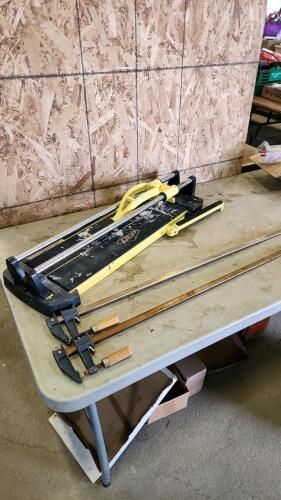 Tile cutter, F clamps