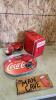 Coca-Cola memorabilia, fridge missing cord