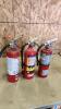 3- 12" Charged fire extinguishers