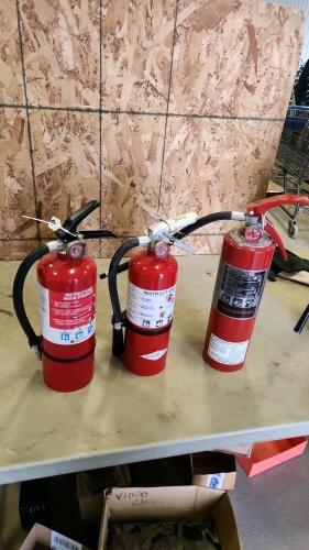 3- 12" Charged fire extinguishers
