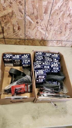 Various sized Bicycle inner tubes