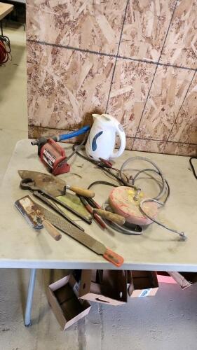 12V pump, trowels, tank heater, etc.