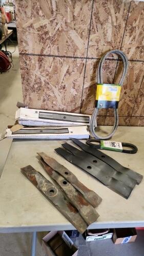 17" & 19" JD lawnmower blades, belts