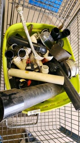 Tub of plumbing fittings