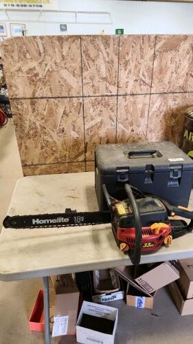 Homelite 18" chainsaw with case