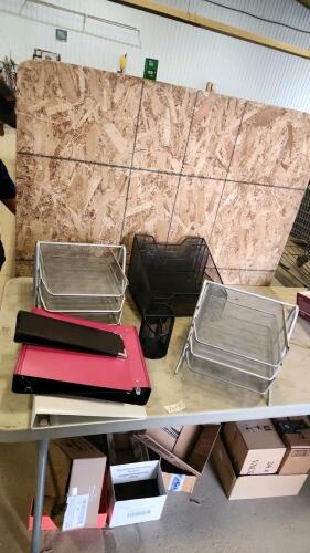 Desk organizers, binders,