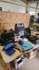 Folding bench, office supplies & bags