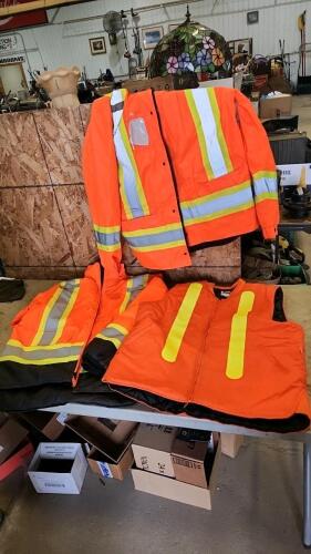 Large hi-vis coats and vest