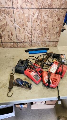 Milwaukee & Dewalt chargers, etc.
