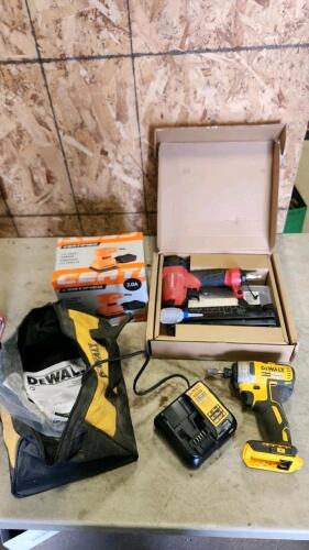 Brad nailer, sander, Dewalt impact no battery