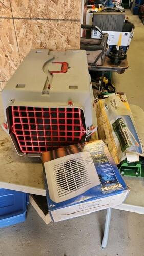 Tile cutter, pet carrier, fan