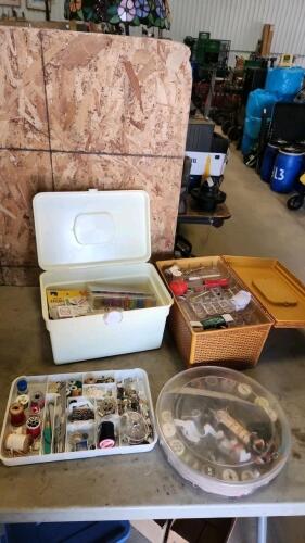 Sewing boxes w contents
