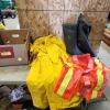 Sz 12 hip waders, axle rain coat