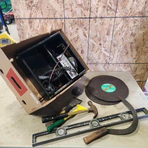 CB radio, 12" Concrete discs, etc.