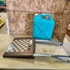 Kerosene can, small metal table