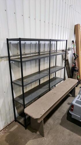 6' Bench, 5'L shelf