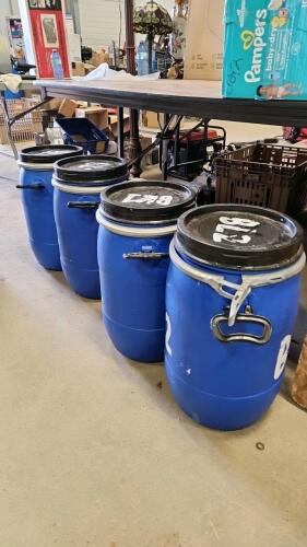 4 Plastic drums 12"W 21"H